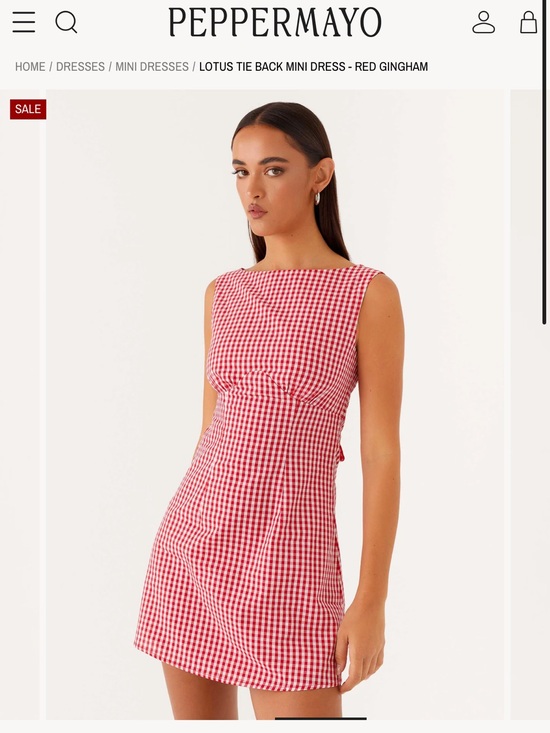 Peppermayo Dresses & Skirts - Peppermayo Red and White Gingham Sleeveless Dress